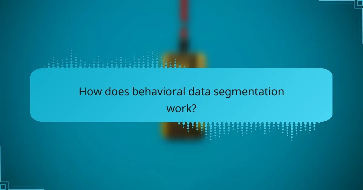 How does behavioral data segmentation work?