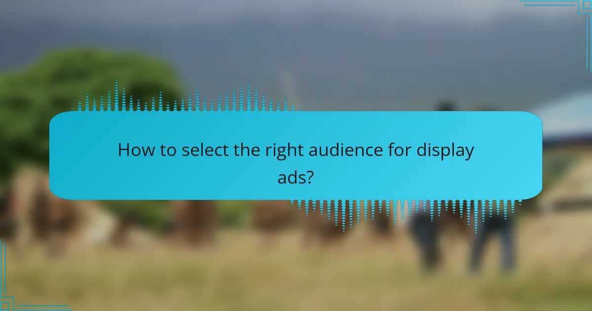 How to select the right audience for display ads?