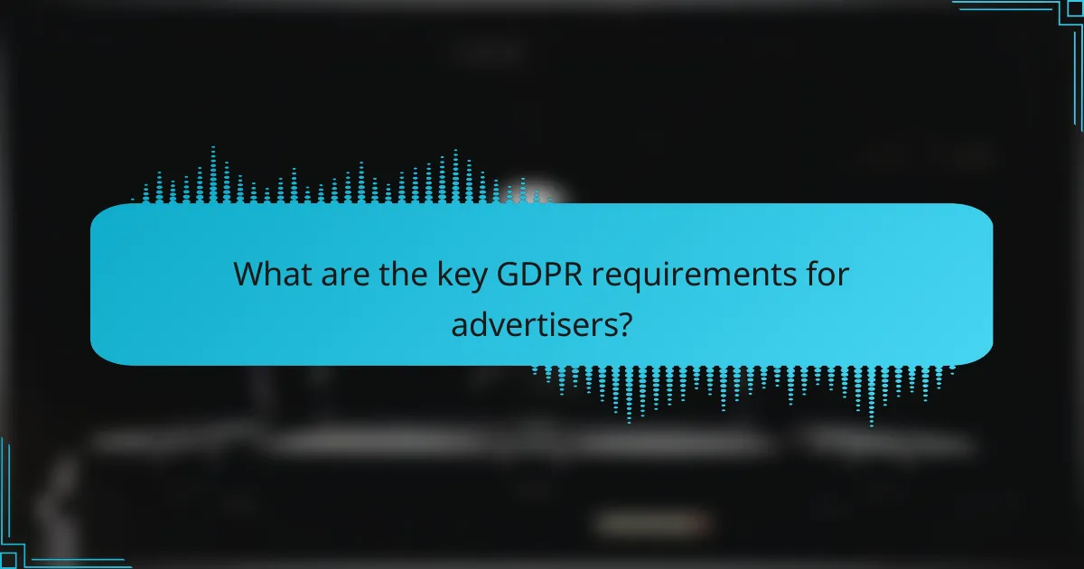 What are the key GDPR requirements for advertisers?