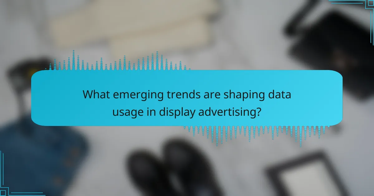 What emerging trends are shaping data usage in display advertising?