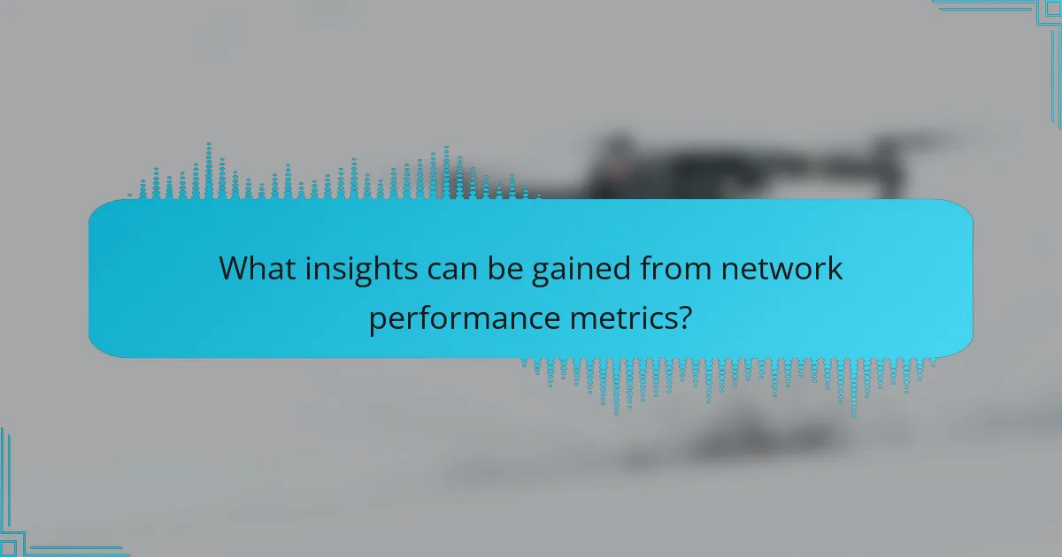 What insights can be gained from network performance metrics?