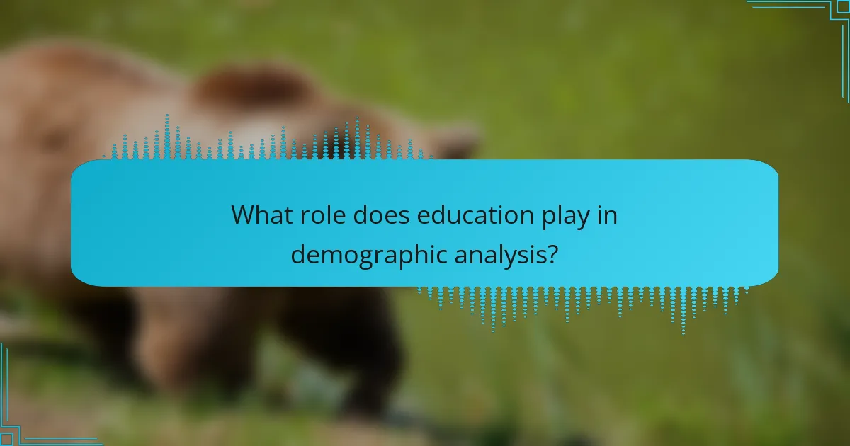 What role does education play in demographic analysis?
