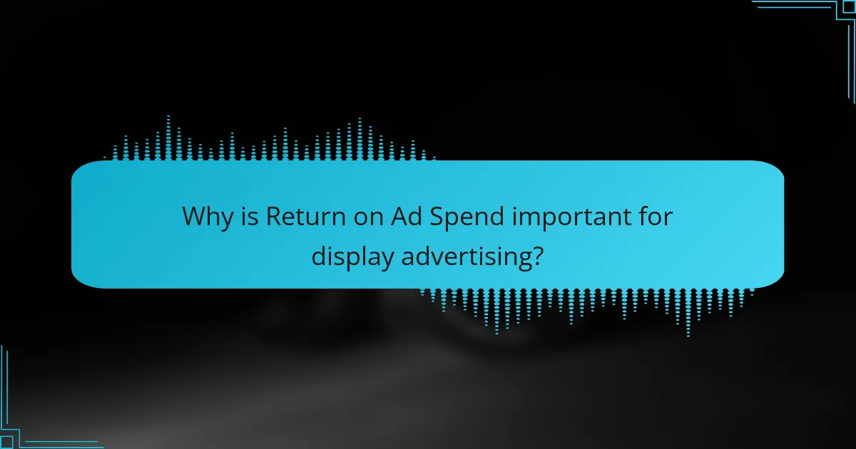 Why is Return on Ad Spend important for display advertising?